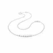 ☆&sect;海洋盒子&sect;☆45cm。2mm寬。實搭橢圓扁平圈圈S999純銀單鍊.項鍊