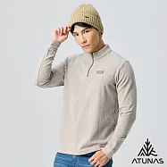 【ATUNAS 歐都納】男款經典保暖長袖拉鍊衫/立領衫/POLO衫/大尺碼A2PS2551M- M 灰