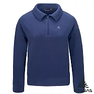 【ATUNAS 歐都納】女款經典保暖長袖拉鍊衫/POLO衫A2PS2562W- L 靛藍