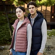 【ATUNAS 歐都納】女款保暖HEAT CORE蓄熱羽絨連帽背心/大尺碼A1VE2507W- L 鮭魚粉