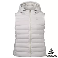 【ATUNAS 歐都納】女款保暖HEAT CORE蓄熱羽絨連帽背心/大尺碼A1VE2507W- L 米卡