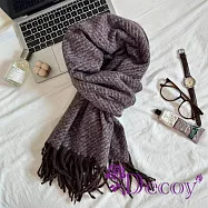 【Decoy】雪花點點 復古流蘇仿羊絨披肩圍巾/葡萄紫 葡萄紫