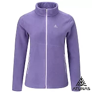 【ATUNAS 歐都納】女款經典刷毛抗風保暖外套/大尺碼A2GA2523W- L 灰紫