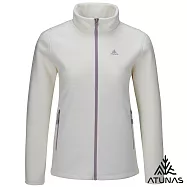 【ATUNAS 歐都納】女款經典刷毛抗風保暖外套/大尺碼A2GA2523W- L 奶油白