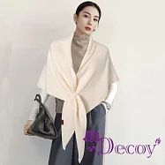 【Decoy】慵懶交叉 三角保暖仿羊絨披肩圍巾/顏色可選 奶白