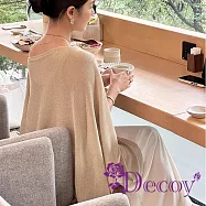 【Decoy】韓版時尚 純色保暖兩用斗篷披肩/顏色可選 杏色