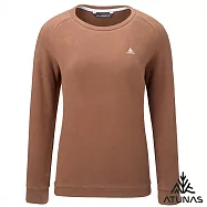 【ATUNAS 歐都納】女款經典保暖長袖圓領衫/長T/大尺碼A2TS2546W- L 核果棕