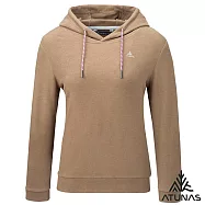 【ATUNAS 歐都納】女款經典保暖長袖連帽衫/帽T/大尺碼A2PS2561W- 2XL 卡其