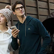 【ATUNAS 歐都納】男款經典保暖長袖連帽衫/帽T/大尺碼A2PS2560M- L 深藍