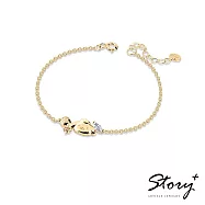 STORY 故事銀飾 -Sanrio學院Mix系列-Pompompurin布丁狗晶鑽純銀手鍊-黃K金