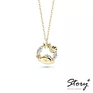 STORY故事銀飾-Sanrio學院Mix系列-Pompompurin布丁狗晶鑽純銀項鍊-黃K金