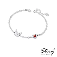 【客製品】STORY故事銀飾-Kuromi & MyMelody邱比特系列-酷洛米小翅膀誕生石純銀手鍊 純銀無電鍍