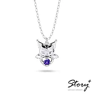【客製品】STORY故事銀飾-Kuromi & MyMelody邱比特系列-酷洛米小翅膀誕生石純銀項鍊 純銀無電鍍