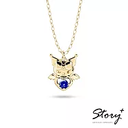 【客製品】STORY故事銀飾-Kuromi & MyMelody邱比特系列-酷洛米小翅膀誕生石純銀項鍊 黃K金
