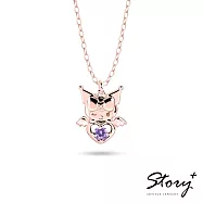 【客製品】STORY故事銀飾-Kuromi & MyMelody邱比特系列-酷洛米小翅膀誕生石純銀項鍊 玫瑰金
