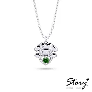 【客製品】STORY故事銀飾-Kuromi & MyMelody邱比特系列-美樂蒂小翅膀誕生石純銀項鍊 白K金