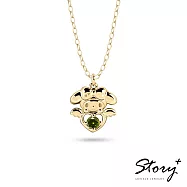 【客製品】STORY故事銀飾-Kuromi & MyMelody邱比特系列-美樂蒂小翅膀誕生石純銀項鍊 黃K金