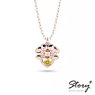 【客製品】STORY故事銀飾-Kuromi & MyMelody邱比特系列-美樂蒂小翅膀誕生石純銀項鍊 玫瑰金