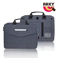 ARKY 15吋筆電公事包|防潑水商務收納包・可手提可肩背 灰銀