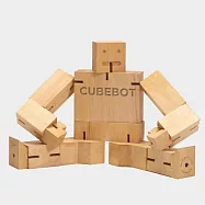 Cubebot 酷比人【經典大型】木製變形積木機器人.益智設計玩具.療癒小物推薦 樸實木