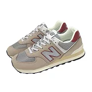 New Balance NB 休閒鞋 574 男鞋 女鞋 灰 紅 經典 復古 皮革 情侶鞋 U574SKB-D 27.5cm GREY/RED