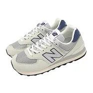 New Balance NB 休閒鞋 574 男鞋 女鞋 灰 藍 經典 復古 皮革 情侶鞋 U574SRR-D 23.5cm GREY/NAVY
