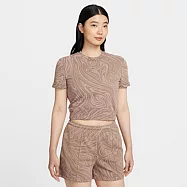 NIKE AS W NSW NK CHILL FT AOP SS T 女短袖上衣-HV2398214 L 棕色