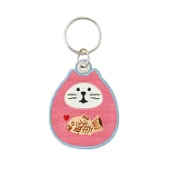 日本DECOLE開運福氣刺繡貓咪鑰匙圈
