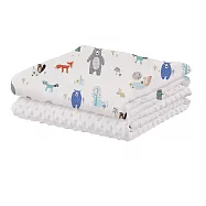 【HA 環安】 新生兒必備 魔豆毯幼兒嬰兒毯 尺寸130&times;100(寶寶毯、安撫毯、彌月禮、幼兒園午睡毯) 熊與松鼠