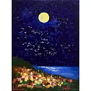 【玲廊滿藝】呂月華-星空月夜/浪漫山城40x30cm