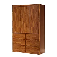 IDEA-MIT4X7尺典雅三開六抽木製衣櫃/三色可選/運費另計 指接