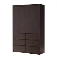 IDEA-MIT4X7尺典雅三開六抽木製衣櫃/三色可選/運費另計 胡桃