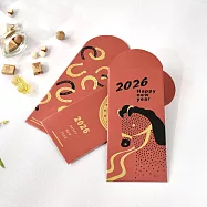 【Gdesign】2026 幸福圓馬 馬上發財 燙金紅包袋 插畫紅包袋 2026創意設計款 限量發行(6入/包) 燙金