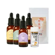 人良油坊 [初榨佐味選] 第一道冷壓初榨素食魚油組(30mlx4入+嚴選鹽品x2入)