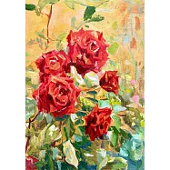 【玲廊滿藝】胡令豪-曦光中的玫瑰26x38cm