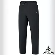 【ATUNAS 歐都納】男款保暖刷毛抗風彈性長褲/大尺碼/小尺碼A2PA2538M- S 黑