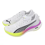 Puma 慢跑鞋 Deviate Nitro 3 男鞋 白 黃 紫 氮氣中底 碳板 輕量 運動鞋 309707-16 25.5cm WHITE/YELLOW