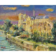 【玲廊滿藝】胡令豪-巴黎聖母院53x65cm
