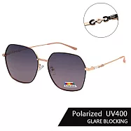 【SUNS】時尚韓版金屬墨鏡 法式精品雙環結扣造型 大框顯小臉 修臉神氣 輕量/防眩光/遮陽/抗UV400 玫瑰金粉