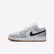 Nike Air Jordan 1 Low GS [553560-146] 大童 運動休閒鞋 喬丹 AJ1 低筒 淺灰 23.5 灰/深藍