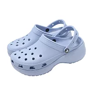 Crocs 洞洞鞋 Classic Platform Clog W 女鞋 經典雲朵克駱格 煙霧藍 厚底 卡駱馳 206750453 22cm BLUE HAZE