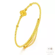 路森金飾 黃金手鍊(車花珠鱗紋四葉草鐲鍊金重:1.21錢+-0.03錢)