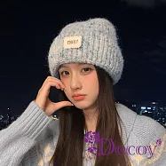 【Decoy】糖果色系 時尚包頭圓頂針織毛線帽/藍色 藍