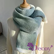 【Decoy】人字紋路 韓風保暖披肩加厚圍巾/顏色可選 綠白