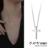 【Sayaka紗彌佳】925純銀極簡之光十字架造型項鍊 -單一款式
