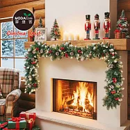 摩達客9尺/270cm刷白松果紅果裝飾樹藤條-免組裝/可彎曲調整_可掛門邊/窗邊/牆沿_本島免運費