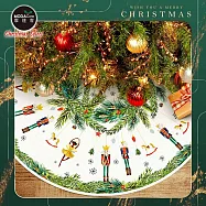 摩達客胡桃鉗圓舞曲白綠16號聖誕樹裙90cm_聖誕樹裝飾底墊