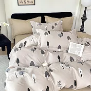 《DUYAN 竹漾》台灣製 精梳純棉單人床包二件組 / 原色森林