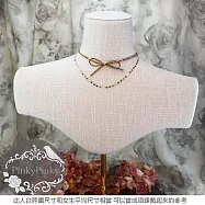 【PinkyPinky Boutique】鍍K金 小愛心蝴蝶結頸鍊 短項鍊 (暗金)