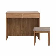 IDEA-MIT耐磨木心板加寬雙抽屜收納書桌椅組/運費另計